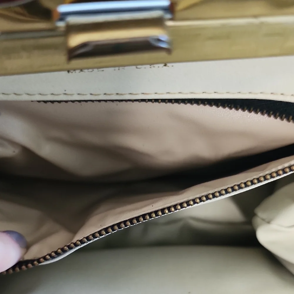 Dubette Patent Leather Handbag With Lucite